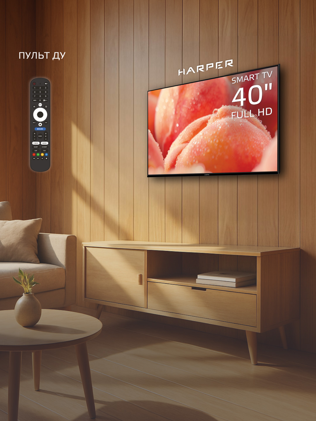 Телевизор HARPER 40F660TS, 40дюймов(101 см), FULL HD, Smart TV, Android 11, черный